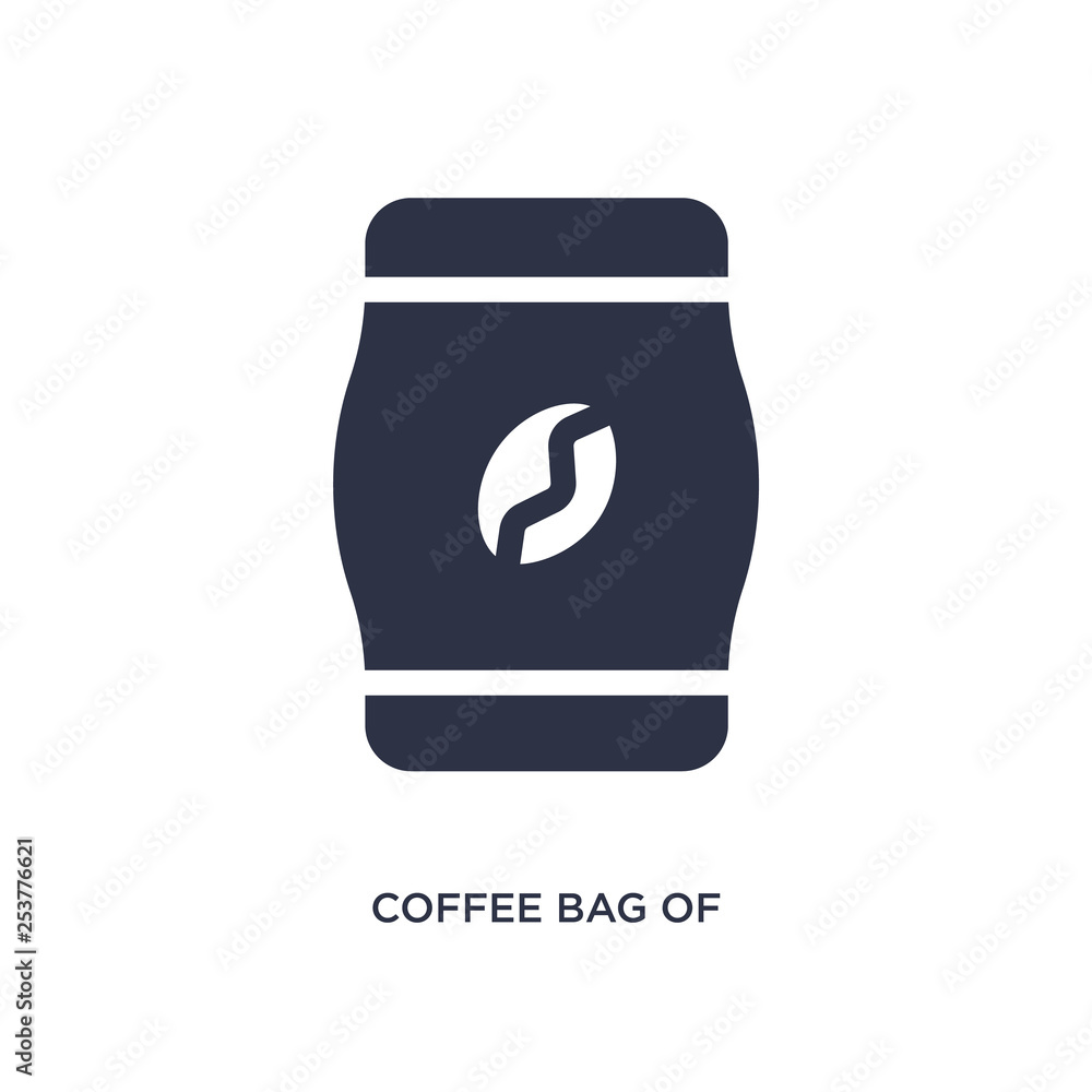 coffee bag of brazilian beans icon on white background. Simple element illustration from culture concept. coffee bag of brazilian beans icon on white background. Simple element illustration from culture concept.