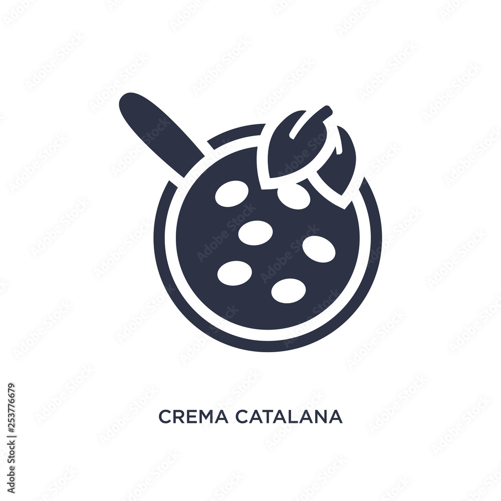 crema catalana icon on white background. Simple element illustration from culture concept. crema catalana icon on white background. Simple element illustration from culture concept.