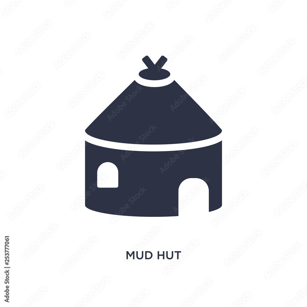 mud hut icon on white background. Simple element illustration from ...