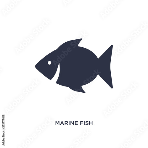 marine fish icon on white background. Simple element illustration from culture concept.
