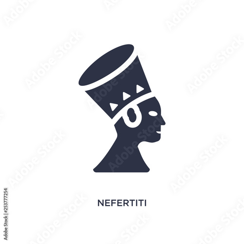 nefertiti icon on white background. Simple element illustration from culture concept.