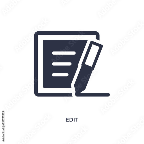 edit icon on white background. Simple element illustration from customer service concept.