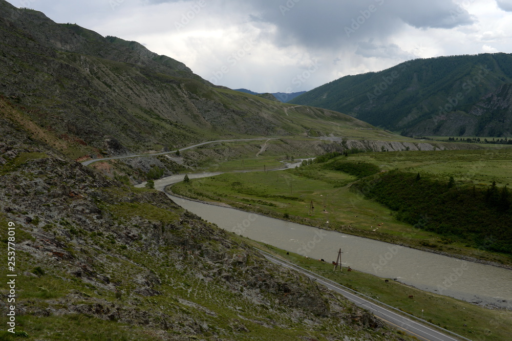 The Chuya river in the area of the tract kalbak-Tash, Gorny Altai, Siberia, Russia