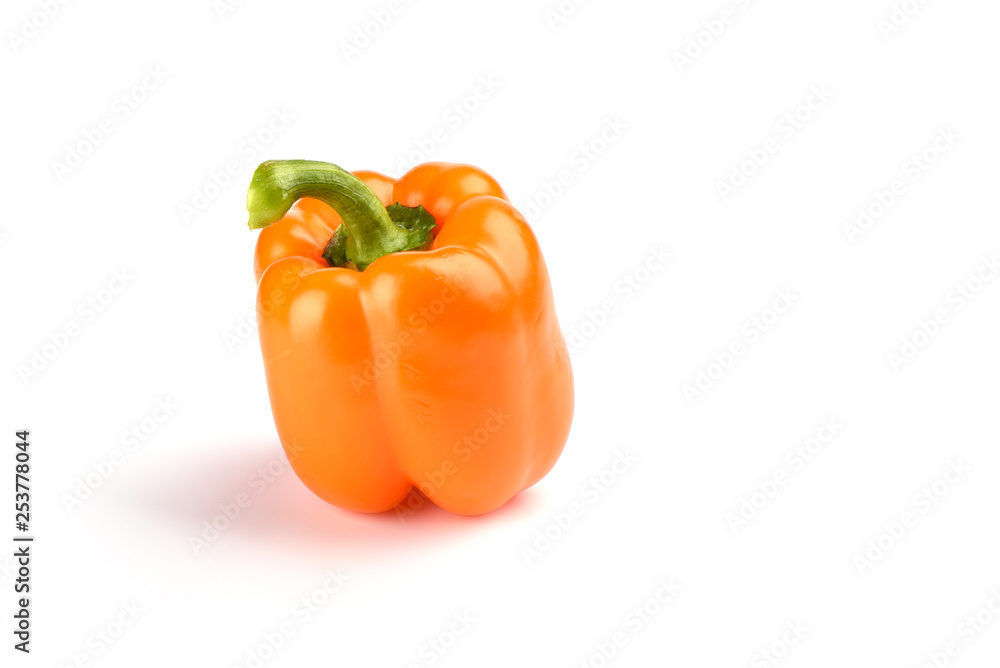 Orange bell pepper isolated on white background Orange bell pepper isolated on white background