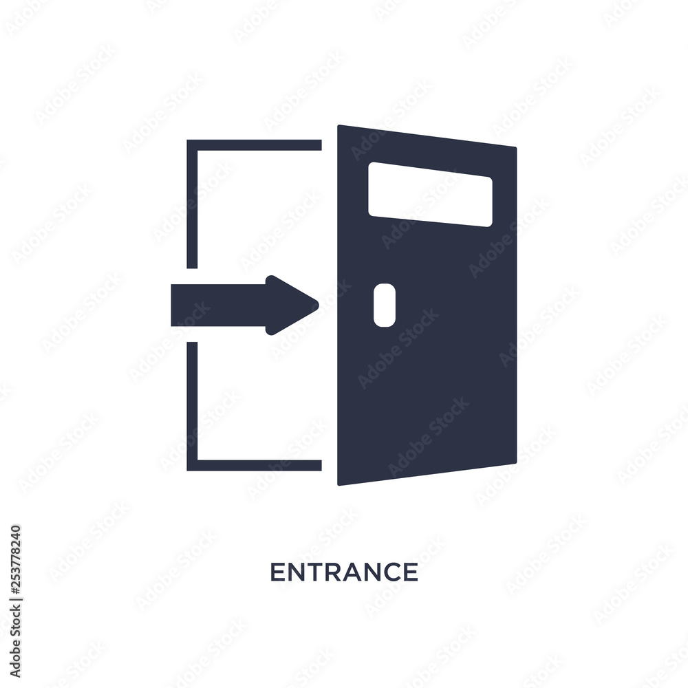entrance icon on white background. Simple element illustration from discotheque concept. entrance icon on white background. Simple element illustration from discotheque concept.