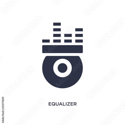 equalizer icon on white background. Simple element illustration from discotheque concept.