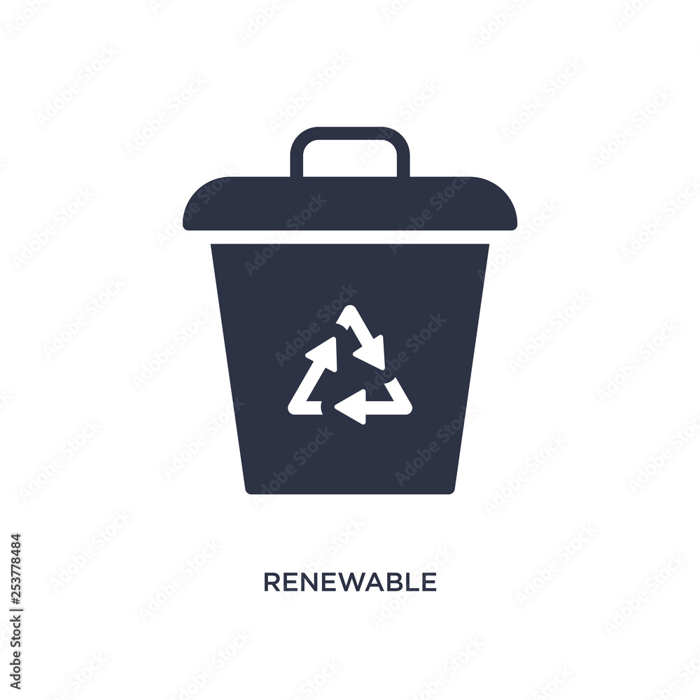 renewable icon on white background. Simple element illustration from ecology concept. renewable icon on white background. Simple element illustration from ecology concept.