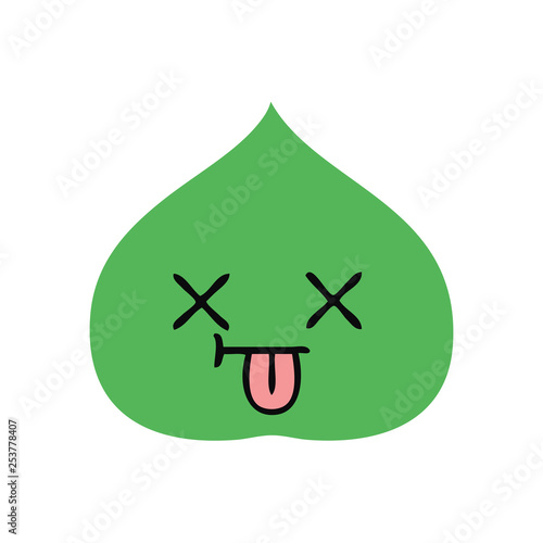 Foto flat color retro cartoon expressional leaf