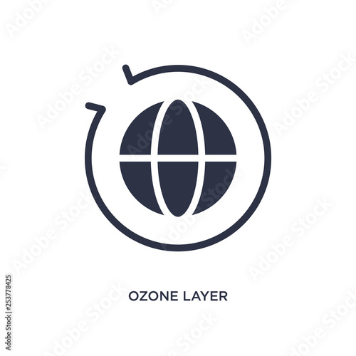 ozone layer icon on white background. Simple element illustration from ecology concept.