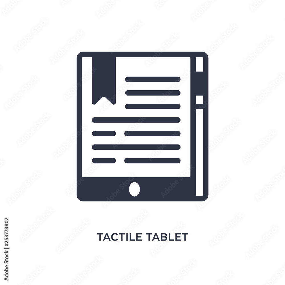 tactile tablet icon on white background. Simple element illustration from education concept. tactile tablet icon on white background. Simple element illustration from education concept.
