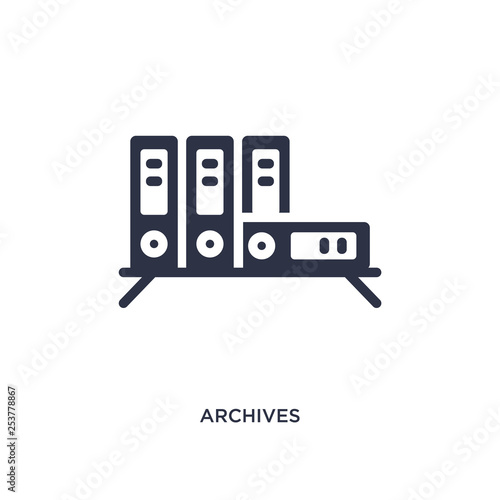 archives icon on white background. Simple element illustration from education concept.