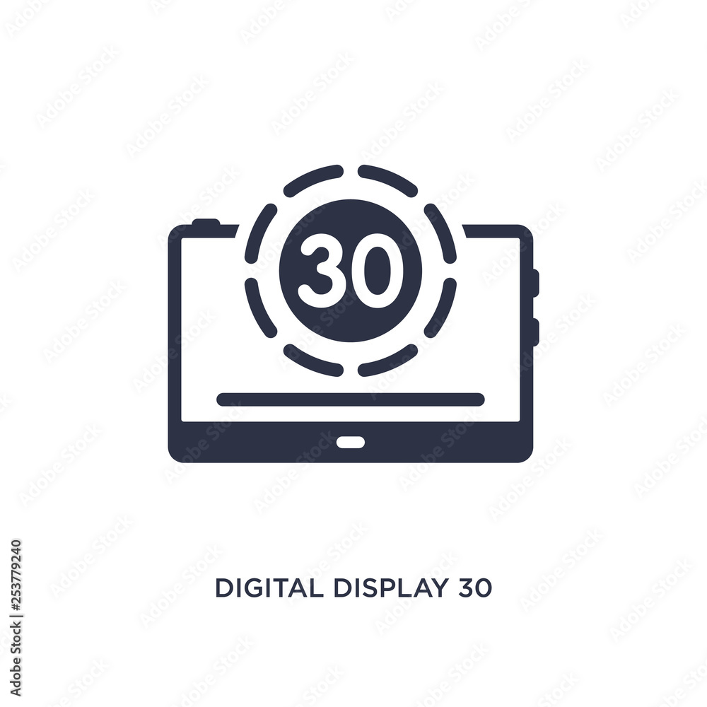 digital display 30 icon on white background. Simple element illustration from education concept. digital display 30 icon on white background. Simple element illustration from education concept.
