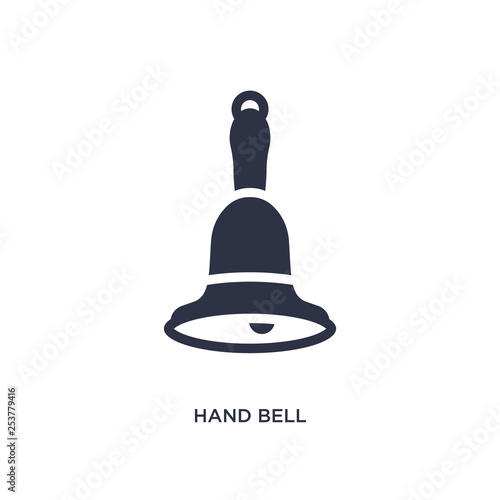 hand bell icon on white background. Simple element illustration from education concept.