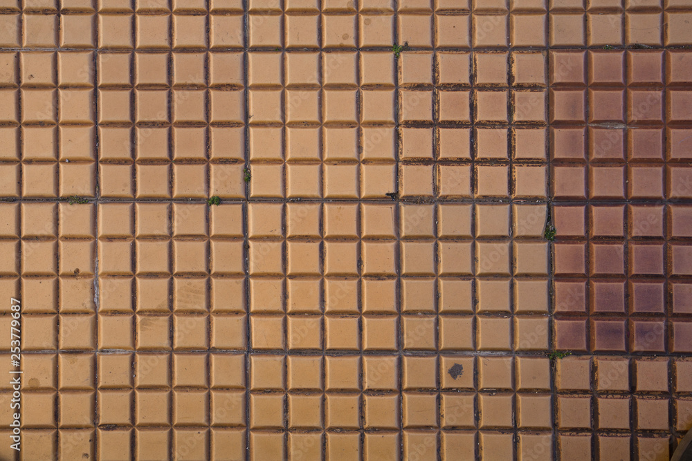 Background of orange clay floor tiles in square shape Background of orange clay floor tiles in square shape