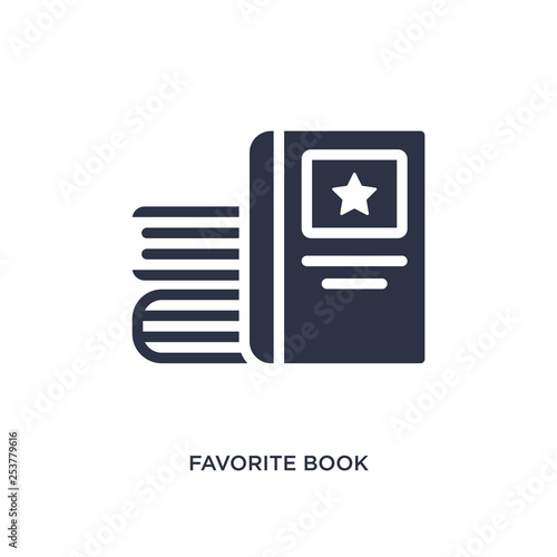 favorite book icon on white background. Simple element illustration from education concept.