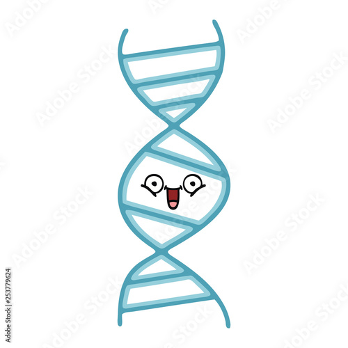 flat color retro cartoon DNA strand