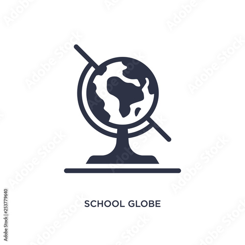 school globe icon on white background. Simple element illustration from education concept.