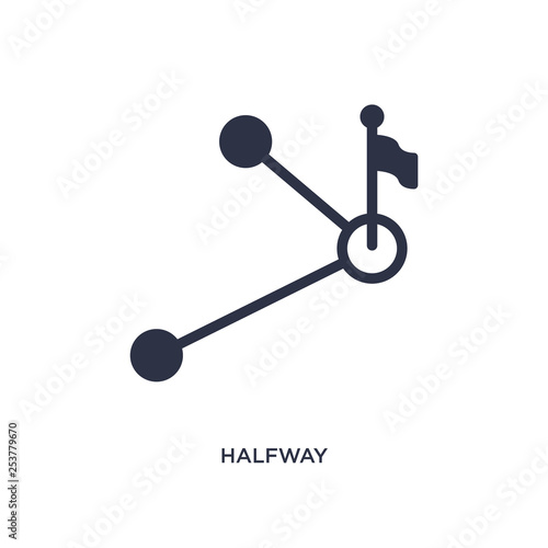 Принти на полотні halfway icon on white background