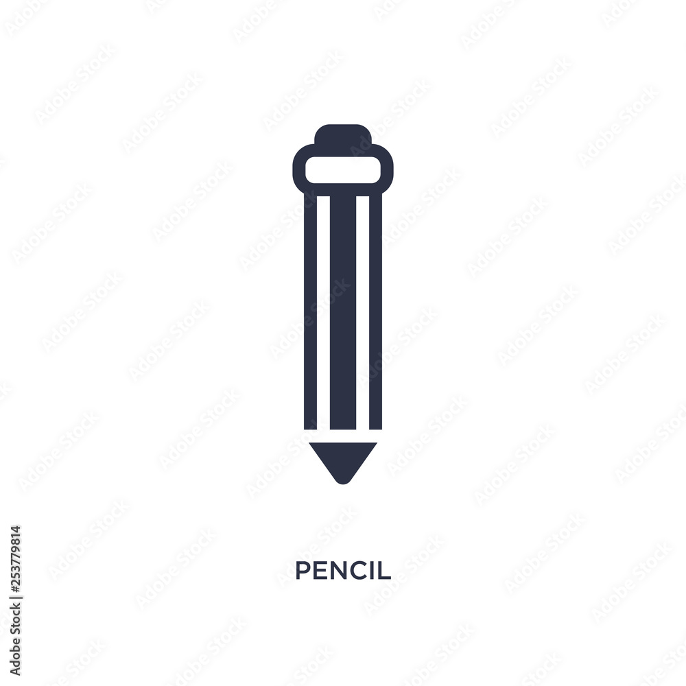 pencil icon on white background. Simple element illustration from education 2 concept. pencil icon on white background. Simple element illustration from education 2 concept.