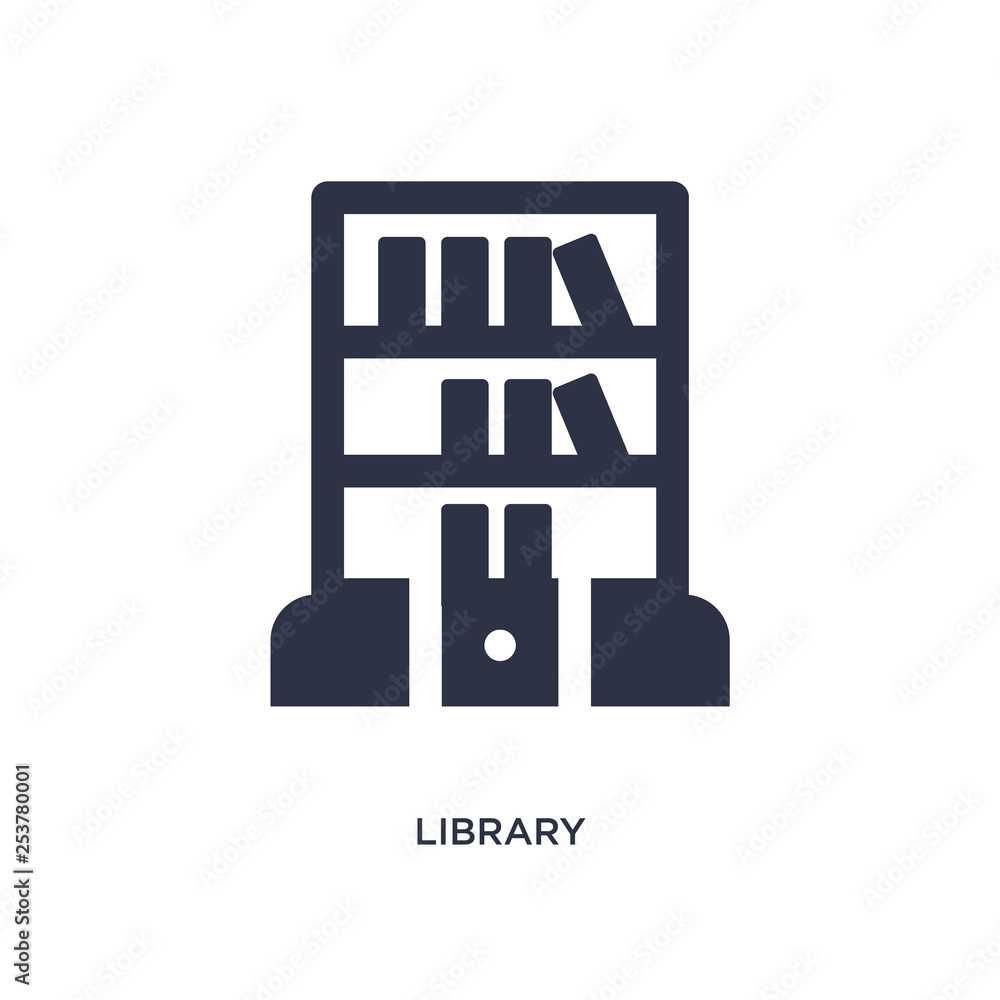 library icon on white background. Simple element illustration from education 2 concept. library icon on white background. Simple element illustration from education 2 concept.