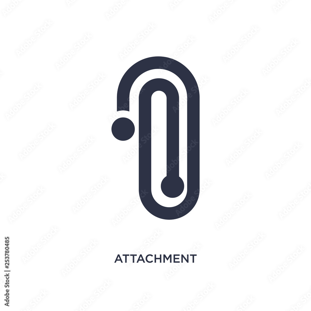 attachment icon on white background. Simple element illustration from education 2 concept. attachment icon on white background. Simple element illustration from education 2 concept.