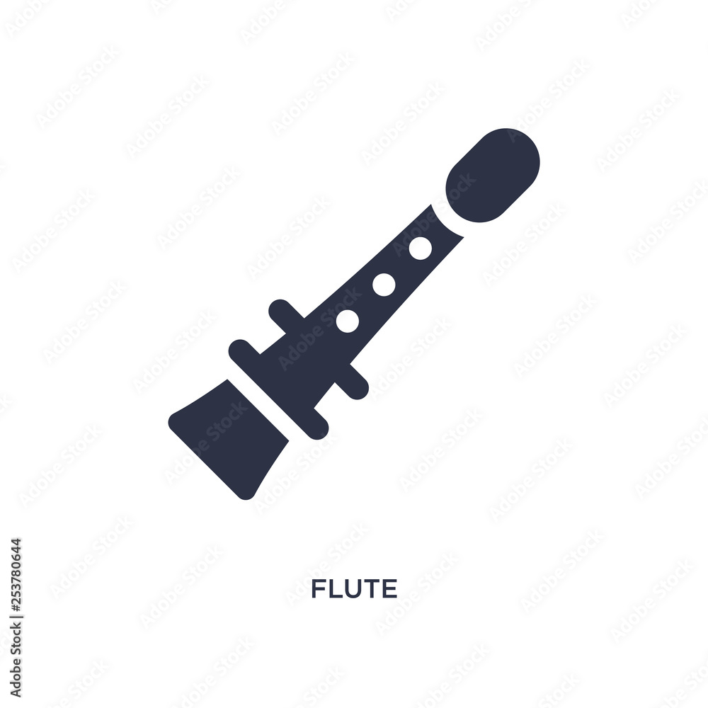 flute icon on white background. Simple element illustration from education 2 concept.