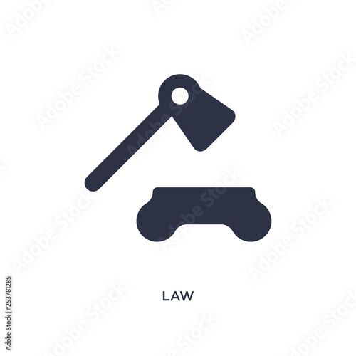 law icon on white background. Simple element illustration from literature concept.