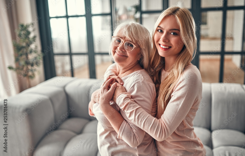 Mother with daughter at home Mother with daughter at home