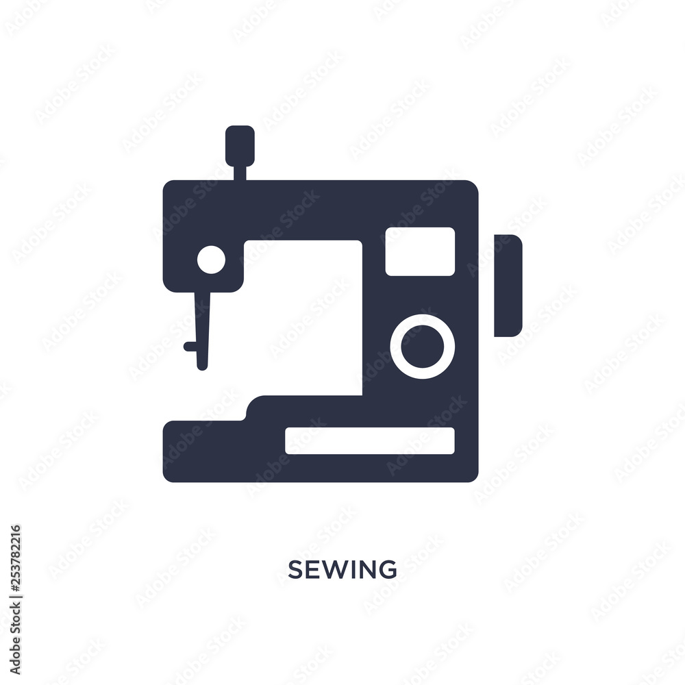 sewing icon on white background. Simple element illustration from free time concept. sewing icon on white background. Simple element illustration from free time concept.