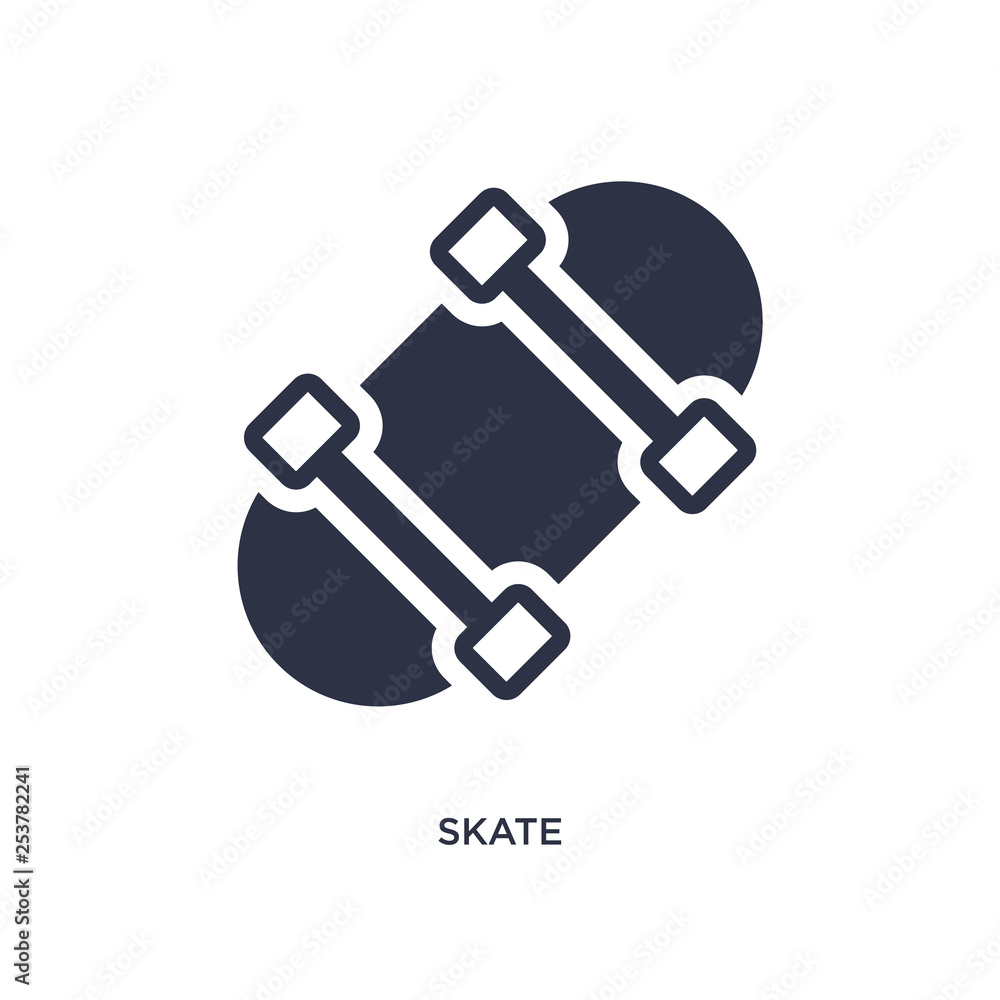 skate icon on white background. Simple element illustration from free time concept. skate icon on white background. Simple element illustration from free time concept.