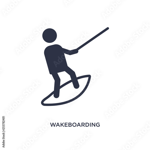wakeboarding icon on white background. Simple element illustration from free time concept.
