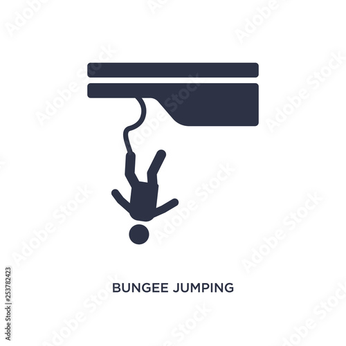 bungee jumping icon on white background. Simple element illustration from free time concept.