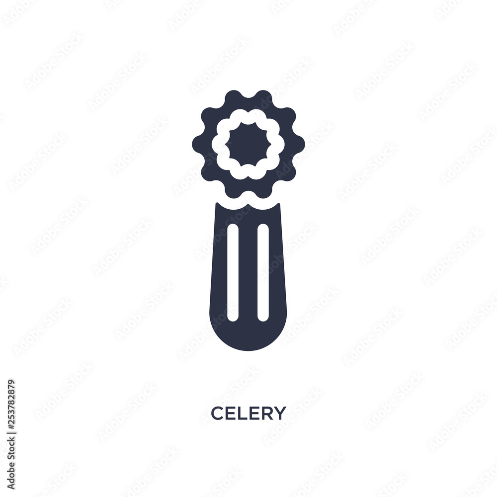 celery icon on white background. Simple element illustration from fruits and vegetables concept. celery icon on white background. Simple element illustration from fruits and vegetables concept.