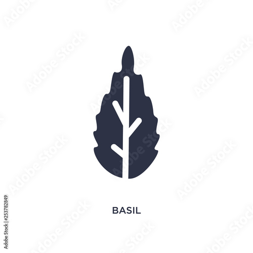 basil icon on white background. Simple element illustration from fruits and vegetables concept.