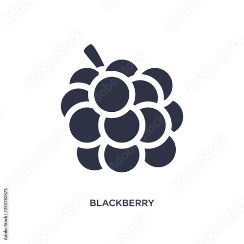 blackberry icon on white background. Simple element illustration from fruits and vegetables concept.