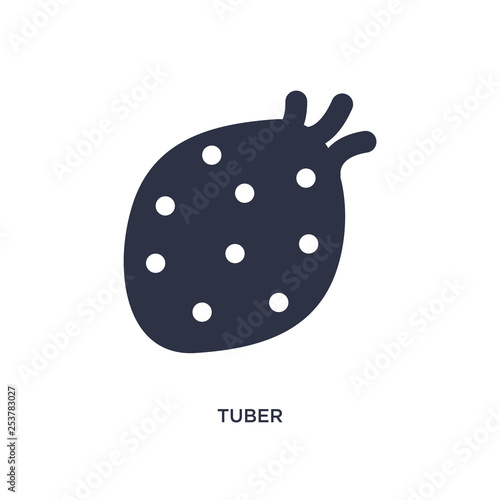 tuber icon on white background. Simple element illustration from fruits and vegetables concept.