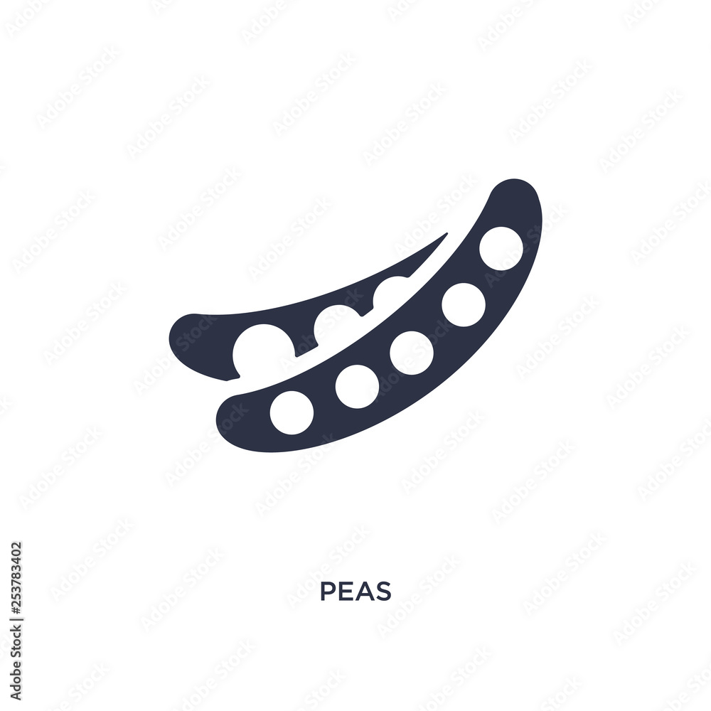 peas icon on white background. Simple element illustration from fruits concept. peas icon on white background. Simple element illustration from fruits concept.