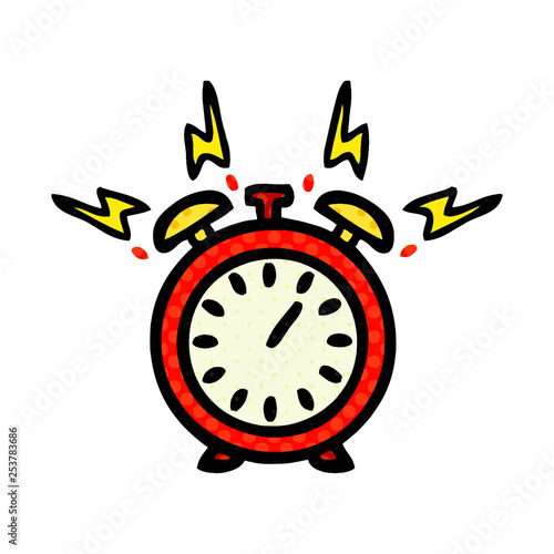 comic book style cartoon ringing alarm clock