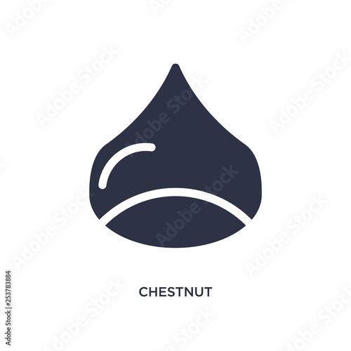 chestnut icon on white background. Simple element illustration from fruits concept.