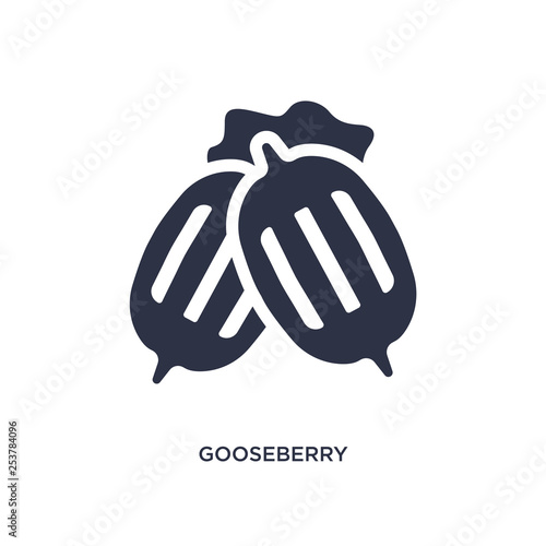 gooseberry icon on white background. Simple element illustration from gastronomy concept.