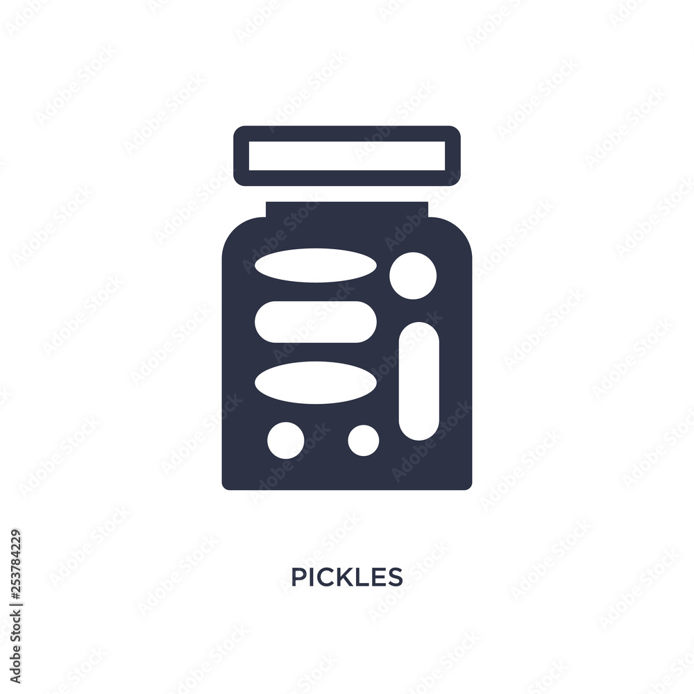 pickles icon on white background. Simple element illustration from gastronomy concept. pickles icon on white background. Simple element illustration from gastronomy concept.