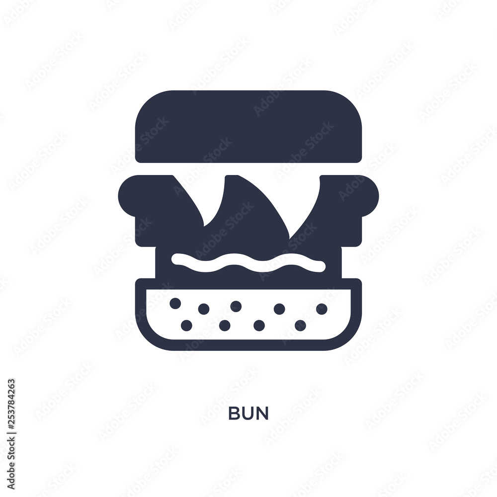bun icon on white background. Simple element illustration from gastronomy concept. bun icon on white background. Simple element illustration from gastronomy concept.