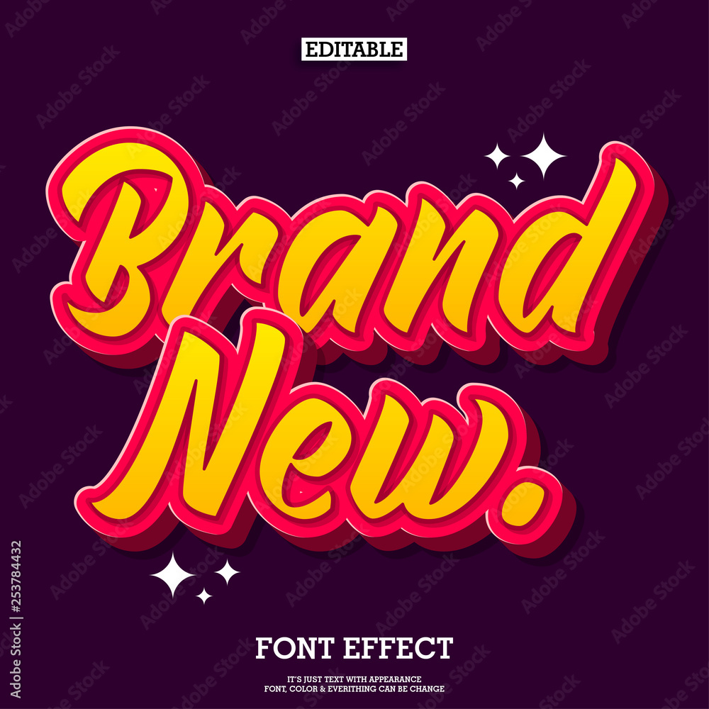 brand new cartoon text effect for logotype and title design