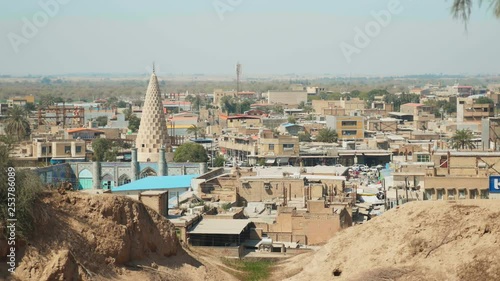 Establishing shot of Susa, tomb of daniel in Iran.