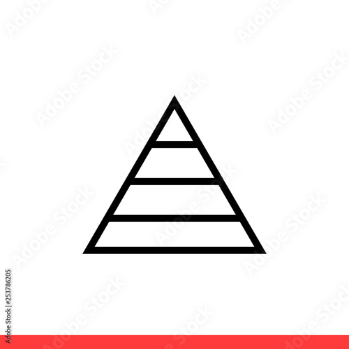 Pyramid vector icon  triangle symbol. Simple  flat design for web or mobile app