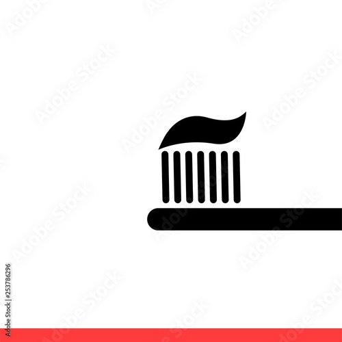 Toothpaste vector icon, dental symbol. Simple, flat design for web or mobile app