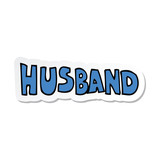 sticker of a cartoon word husband