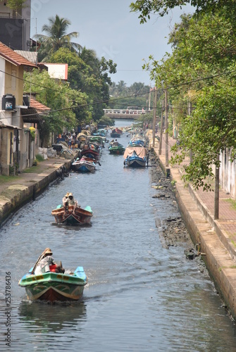 Dutch canal road in Negombo in Sri Lanka