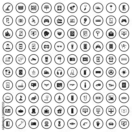 Tableau sur toile 100 software engineering icons set in simple style for any design vector illustr