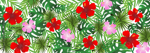 paper art with seamless of tropical and summer pattern background vintage design vector